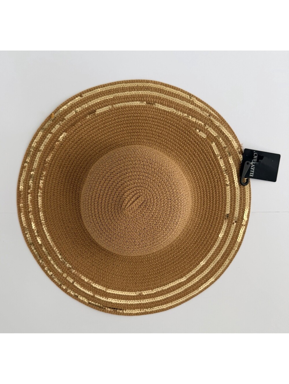 Ellen Tracy Gold Combo Beach Hat